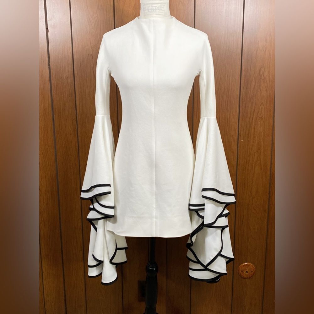 Proenza Schouler crepe ruffle sleeve dress size 2 - Picture 8 of 16